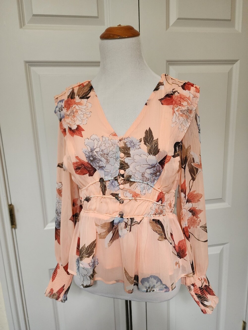 Peach Floral Blouse